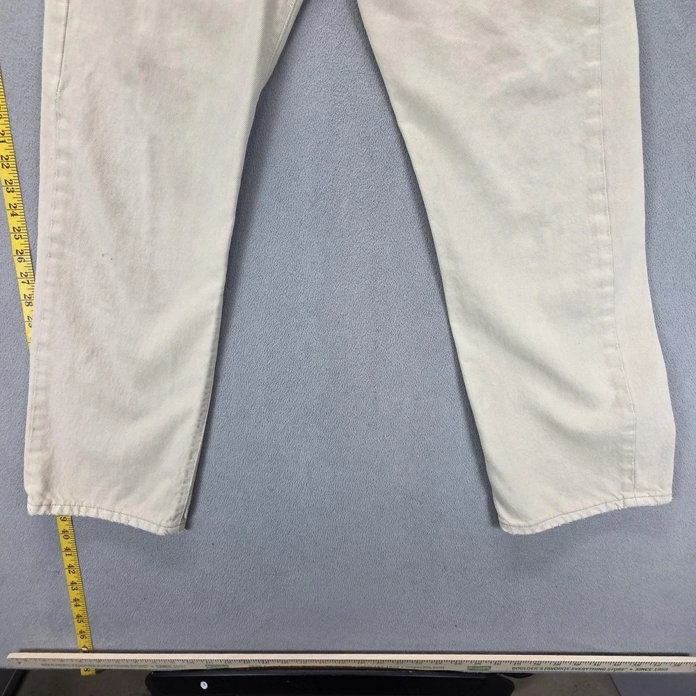 VTG Levis 501 Jeans Mens Cream Light Wash Straight Regular Button Fly Fits 28x28